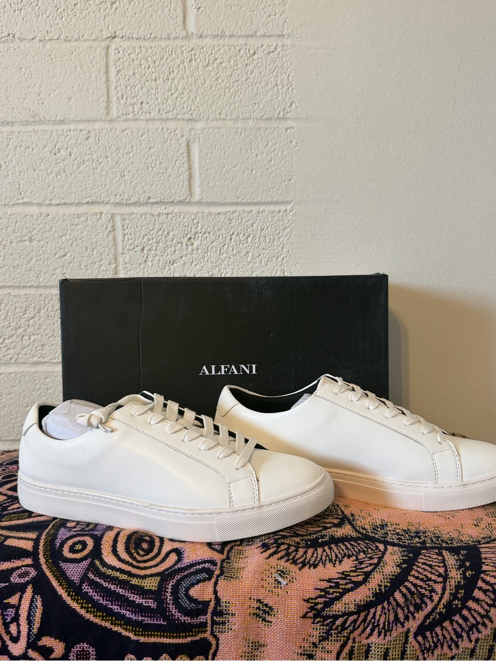 Alfani Men’s White Leather Minimalist Sneakers